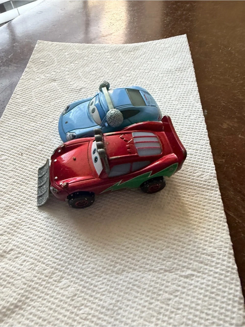 Christmas lighting McQueen and Christmas sally play condition/fair condition
